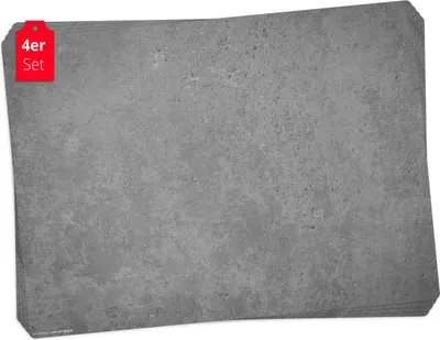 Image de Sets de table | Sets de table lavables - aspect béton gris foncé - en vinyle premium (plastique - sans BPA) - 4 pièces - 44 x 32 cm -  Germany