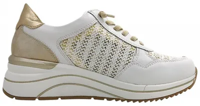 Imagen del producto de Zapatos deportivos de cordones para mujer de la marca Remonte, color blanco, estilo casual