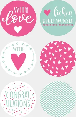 Produktbild von Sticker Love rund 1 Blatt Packung mit 6 Stück