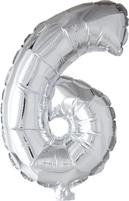 Produktbild von Massamarkt Folienballonnummer '6' Silber 40 cm