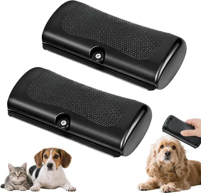 Produktbild von Hundehalter und Katzenbürste 2 Stück, für Fellpflege, Entfilzungsbürste, Kunststoff