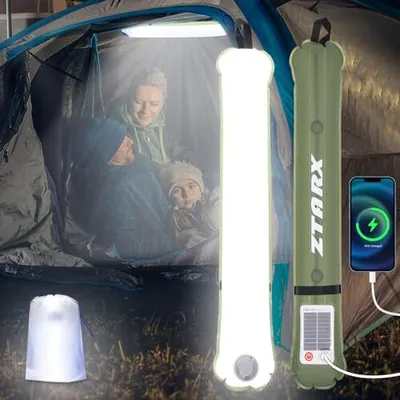 Produktbild von LED Campinglampe wiederaufladbare faltbare Solarleuchte Energiebank 2 Lademethoden (Solar/USB) 4 Modi Outdoor Camping, Stromausfälle, Notfall, Notfall