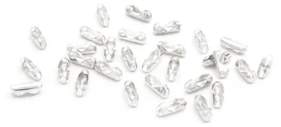 Produktbild von Vintageparts Kugelkettenverschlüsse Messing silberfarben 2mm 30 Stück