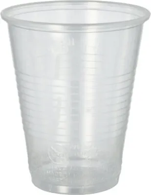 Productafbeelding van Beker, PP, 0,3 liter, diameter 9,5 cm, hoogte 11,1 cm, transparant met schuimrand