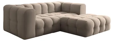 Produktbild von Ecksofa Baloo L mini, für das Wohnzimmer, Stoff Tiffany, rechts, taupe