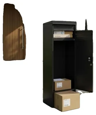 Produktbild von Paketbriefkasten, Stahlkonstruktion, Passwortschloss, schwarz