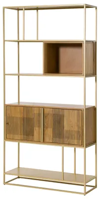Produktbild von MASSIVMOEBEL24.DE Bücherregal Mango 100x35x197 hellbraun geölt MIAMI #119