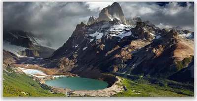 Produktbild von Glasbilder 140x70 Wandbild Druck auf Glas Gebirge Bucht Landschaft