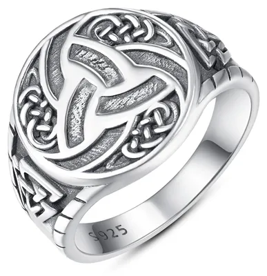 Image de Solidchoice - Bague celtique en argent pour hommes, motif Triquetra