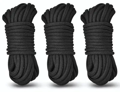 Obrázek produktu pro Paracord z polyesteru, 8 mm, 3 x 10 m, černý