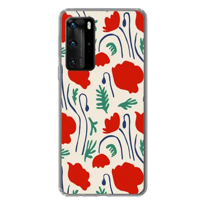 Produktbild von MuchoWow® Handyhülle Schutzhülle Hülle für Huawei P40 Pro Blumen - Rose - Muster Silikon Softcase Handy Hülle - Schutz