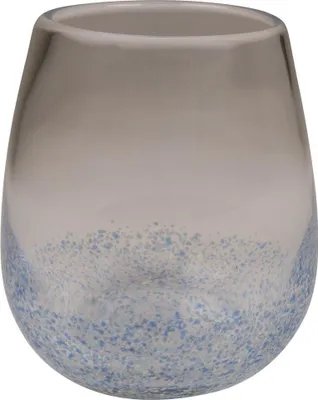 Produktbild von INNA-Glas Teelichtglas CORSI, gesprenkelt, blau-klar, 12cm, Ø9cm - Kerzenhalter