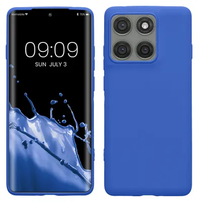 Produktbild von kwmobile Handyhülle für Motorola Edge 60 Pro Hülle - TPU Case - Kabelloses Laden - Schutzhülle Cover in Baltik Blau