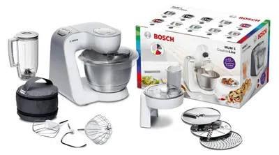 Produktbild von Bosch CreationLine MUM58W20 Küchenmaschine 1000W 7 Stufen 3,9L Weiß/Silber