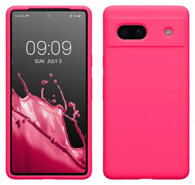 Produktbild von kwmobile Handyhülle für Google Pixel 7a Hülle, für Pixel 7a Case - Hülle Silikon - kabelloses Laden - Neon Pink