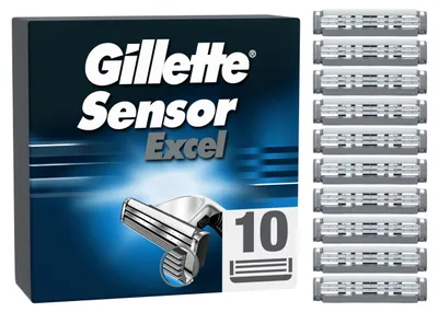 Produktbild von Gillette Sensor Excel Rasierklingen Herren, 10 Original Ersatzklingen