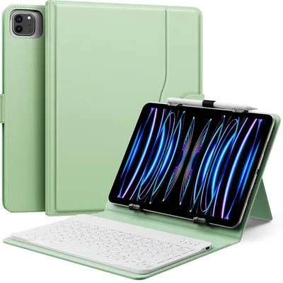Produktbild von MoKo Universal Tablet Hülle mit QWERTY Tastatur für 9-11 Zoll, Grün