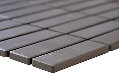 Produktbild von Handmuster Mosaik Fliese Keramik Stäbchen grau unglasiert MOS24B-0204-R10_m