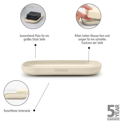 Immagine prodotto di Set di accessori da bagno ReNew - dispenser di sapone, portaspazzolino e vassoio, beige morbido