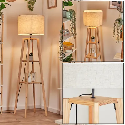 Produktbild von Schiavonea Stehlampe aus Holz/Stoff in Naturfarben/Beige