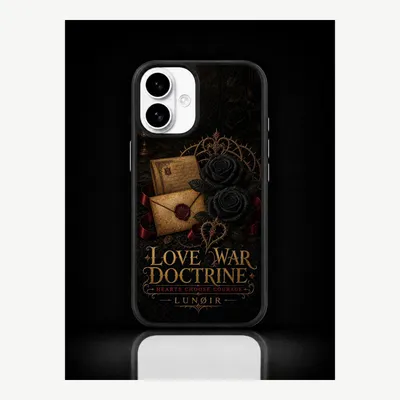 Productafbeelding van iPhone 16 hoesje, telefoonhoesje, beschermhoesje, case met een liefdevol oorlogsmotief – LUNØIR ©