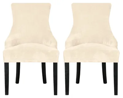 Sesselbezug für Ohrensessel, 2er-Pack, Stretch, Creme