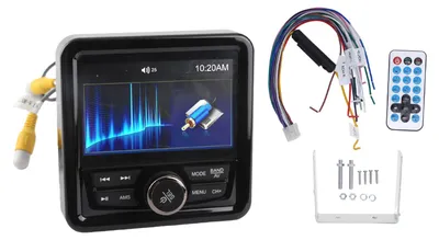 Obrázek produktu pro Námořní přijímač, 4palcový displej, vestavěný zesilovač, Bluetooth, MP5 přehrávač, námořní stereo systém