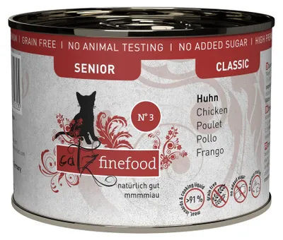 Productafbeelding van catz finefood Huhn Classic Senior: Natvoer voor oudere katten, zonder gluten en