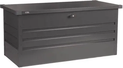 Produktbild von HOME DELUXE - Metallaufbewahrungsbox - MEGABOX XXL, Anthrazit - 600 L Fassungsvermögen, Maße: 158 x 64 x 62 cm, verzinktes Stahlblech, wasserdicht I Aufbewahrungsbox mit Deckel Gartenbox Auflagenbox