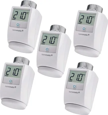 Produktbild von Homematic IP Smart Home 5er-Set Heizkörperthermostat HMIP-eTRV-2 Sparset