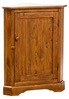 Eckregal aus massivem Lindenholz, Nussbaum, 50,5x50x92,5 cm