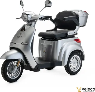 Produktbild von Veleco Cristal - Mobilitätsroller 3 Rad – modernes Design – fertig montiert - 1000W – große Räder - Dreirad -Elektromobil - E-Roller - (Silber)