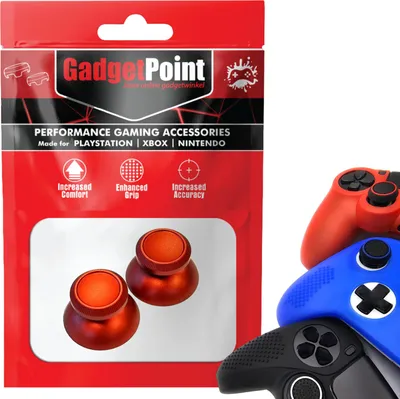 Produktbild von Thumbgrips - Thumb Grips voor PlayStation, PS5, Xbox X/S, One & Switch Pro Controller - Gaming Thumbgrips - Performance Anti-Slip Thumbsticks - Bescherming Accessoires - Glimmend - Rood -