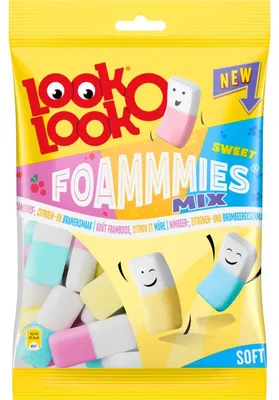 Produktbild von Look-O-Look Foammmies Mix 180g – Bunte Schaumzucker-Mischung, Fruchtgeschmack