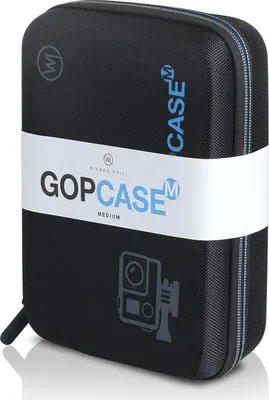 Produktbild von Wicked Chili GOP Case -M- Tasche wasserabweisend kompatibel mit GoPro Hero 13 Black, 12, 11, 10, 9 Schutztasche, Tragetasche für Actioncam SJCAM, Akaso, Surfola (Stossfest mit Zubehör Fach)