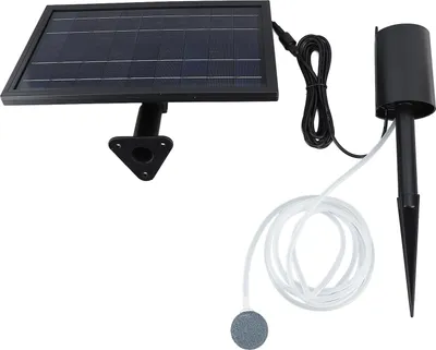 Obrázek produktu pro Solární provzdušňovač rybníka 10V 8W Solární kyslíkové vzduchové čerpadlo s hadicemi pro malé rybníky Akvárium Hydroponie
