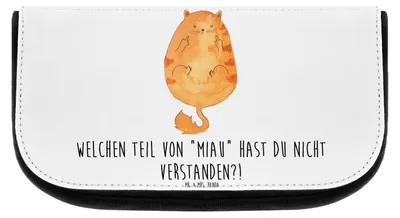 Produktbild von Mr. & Mrs. Panda Organizer Katze Mittelfinger - Weiß - Geschenk, Cats, kulturtäschchen, Mietze, Kulturbeutel, Kosmetiktasche, Make-up, Kater, Cat, Katzen