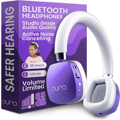 Produktbild von On-Ear Active Noise Cancelling Bluetooth Kopfhörer Leichte Kopfhörer für Kinder mit eingebautem Mikrofon – Sicherer Sound Aktive Geräuschunterdrückung