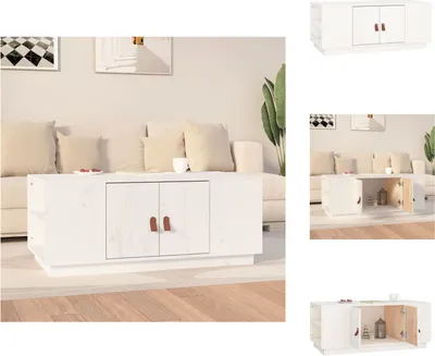 Produktbild von vidaXL Couchtisch Weiß 100x50x41 cm Massivholz Kiefer -  Couchtische