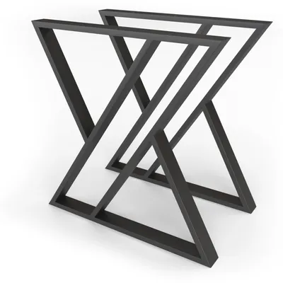 Produktbild von 1xPaar sossai Tischkufen in Schwarz 70x72cm Tischgestell Tischbeine Tischuntergestell TKG4 Rahmen