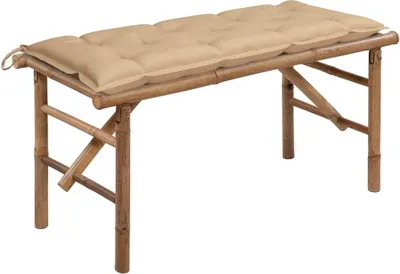 Image de Banc de jardin pliable avec support 118 cm Bambou
