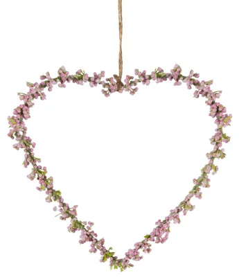 Image de Cœur de fleur gypsophile Cœur couronne décorative rose Ø 17 cm
