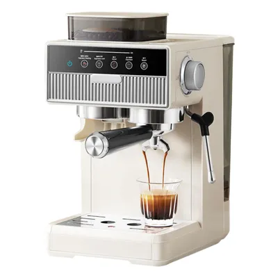 Produktbild von Zimilo Siebträger Espressomaschine mit Mahlwerk, 20 Mahlgrade Heiß und Kaltbrühen 92°C Temperaturkontrolle, Milchaufschäumer kompakt