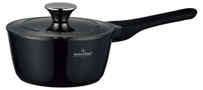 Image de Casserole 16cm avec couvercle Tous feux dont induction Noir Swiss Haus SH-ZSP16B