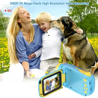 Zdjęcie produktu dla Kamera wideo dla dzieci o rozdzielczości 1080p i 20 megapikseli, przenośny mini aparat cyfrowy z 2,4-calowym wyświetlaczem, prezenty urodzinowe dla chłopców i dziewczynek