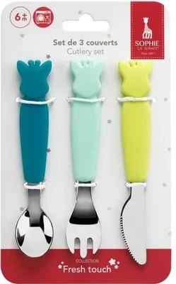 Image de Couverts Bébé, Sophie la Girafe, Silicone