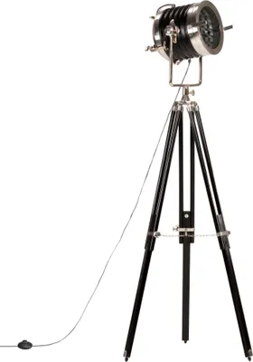 Image de vidaXL Lampe sur pied Noir Mango Bois massif 171 cm