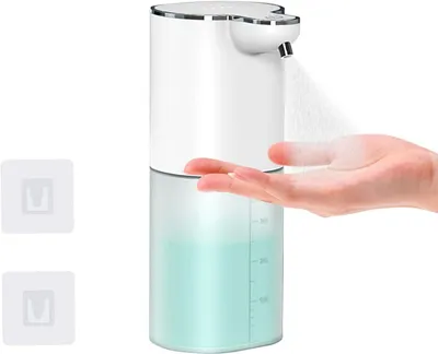 Produktbild von Automatisch Desinfektionsspender, 400ml Wiederaufladbar Seifenspender Wandbefestigung Ohne Bohren mit 4 einstellbare Stufen, IPX5 Wasserdicht Automatischer Seifenspender für Restaurant, Hotel