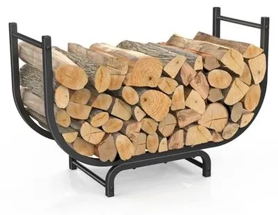 Zdjęcie produktu dla Stojak na drewno opałowe 80 cm stalowy do kominka zewnątrz wewnątrz