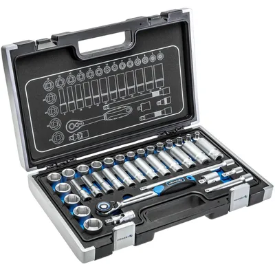 Produktbild von Werkzeugset 3/8 Zoll, Schwarz/Blau